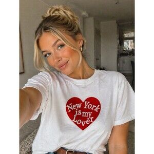 Madewell Alexa Chung T-Shirt White New York Is My Lover Graphic Tee NYC Women S